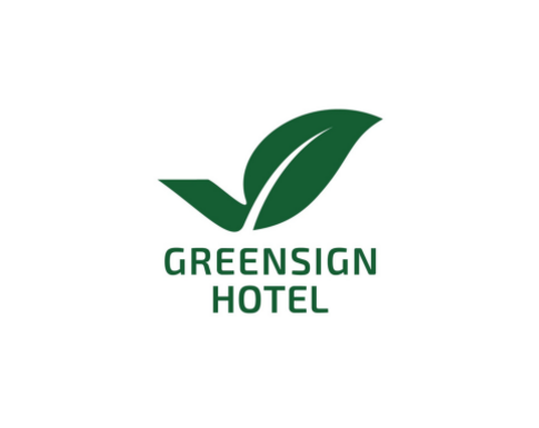 GreenSign Hotel logo with green lettering 