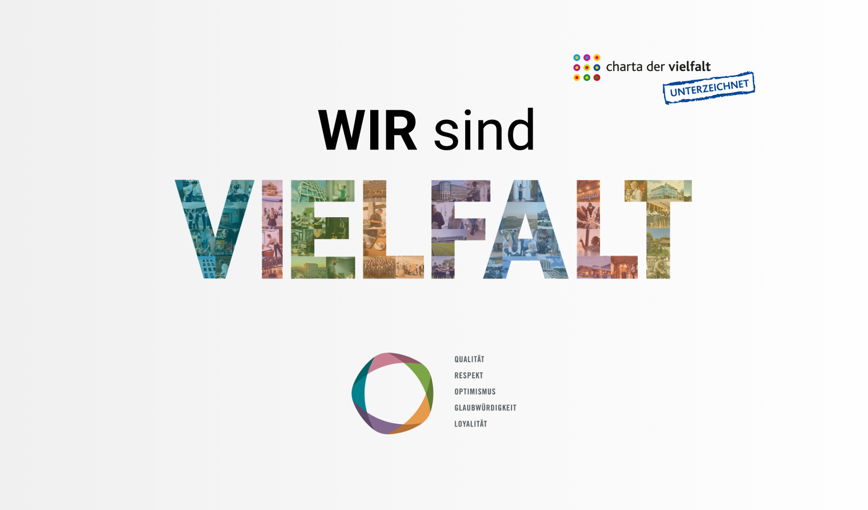 Grafik auf der steht: Wir sind VIELFALT